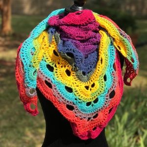 Handmade Multicolored Virus Shawl Scarf